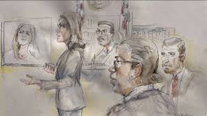 Courtroom sketch: trial scene
